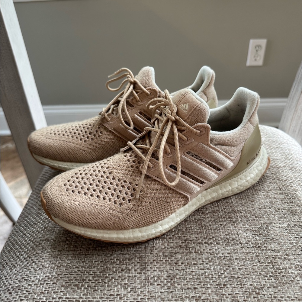 Adidas Tan Knit Lace-Up Sneakers